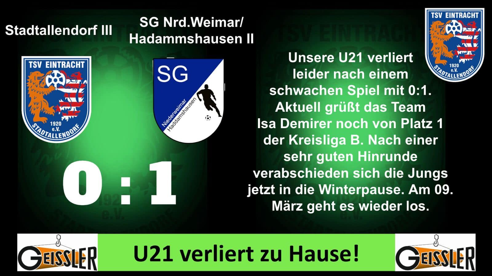 Kreisliga B3: Demirer-ELf unterliegt zum Abschulss