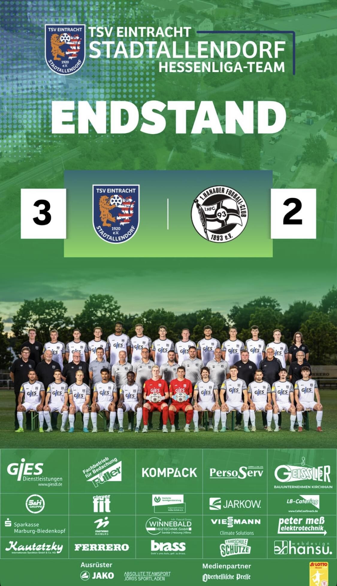 LOTTO Hessenliga: Heimsieg zur Heimpremiere!